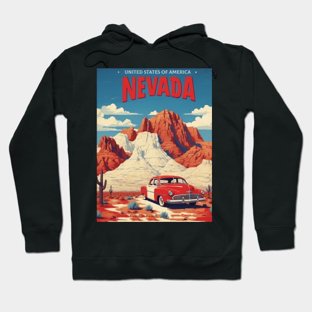 Nevada United States of America Tourism Vintage Poster Hoodie by TravelersGems